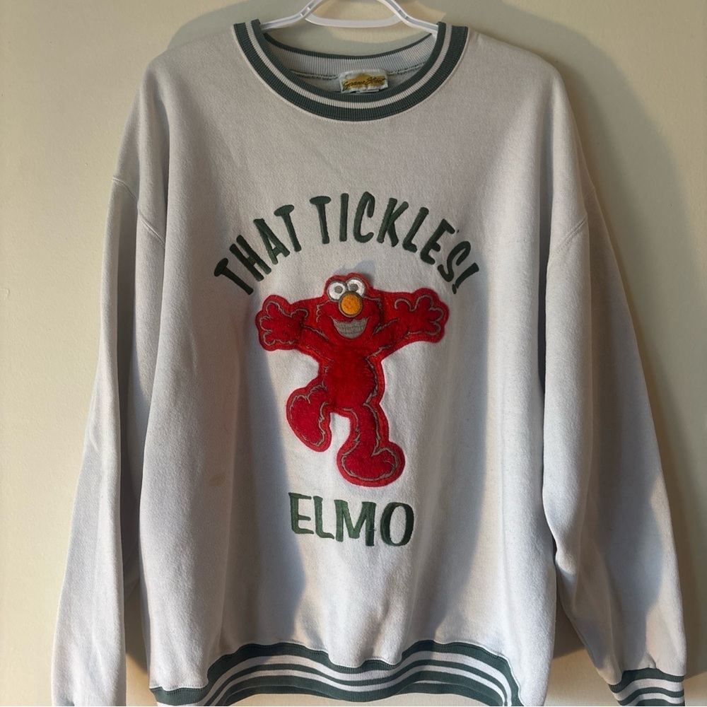 Sesame Street Elmo Crewneck Sweater - White and Red